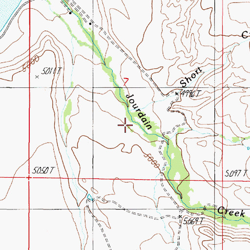 Topographic Map of Short Creek, MT