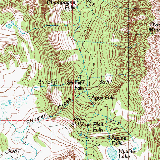 Topographic Map of Shower Creek, MT