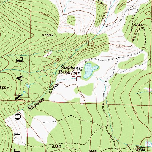 Topographic Map of Showers Creek, MT