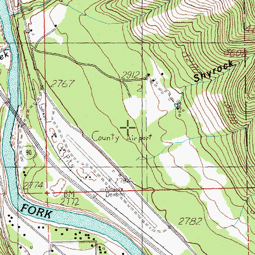 Topographic Map of Shyrock Gulch, MT