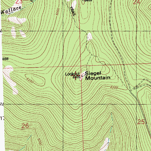 Topographic Map of Siegel Mountain, MT