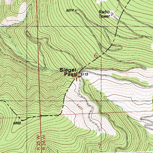 Topographic Map of Siegel Pass, MT