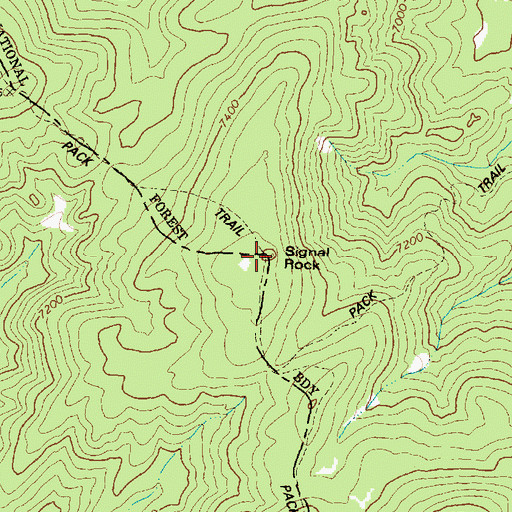 Topographic Map of Signal Rock, MT