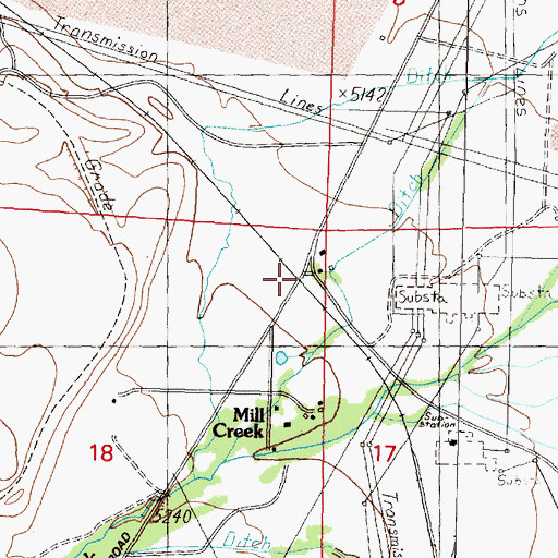 Topographic Map of Mine Creek, MT