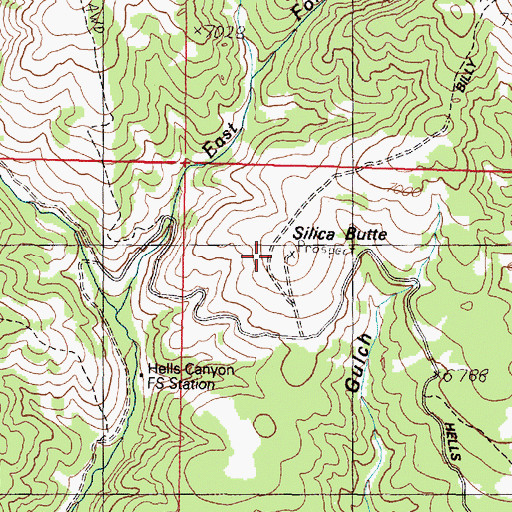 Topographic Map of Silica Butte, MT