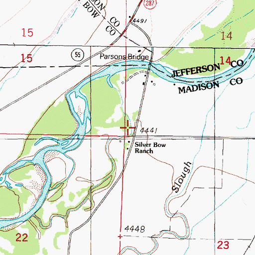 Topographic Map of Silver Bow Ranch, MT