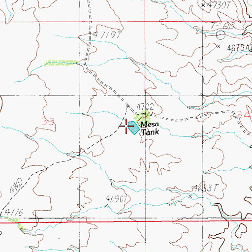 Topographic Map of Mesa Tank, AZ