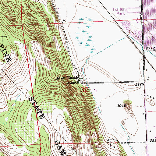 Topographic Map of Silver Buckle Ranch, MT
