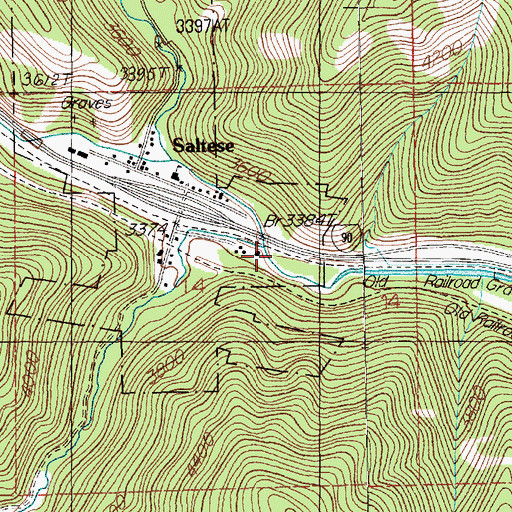 Topographic Map of Silver Creek, MT