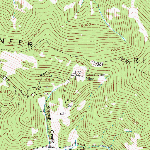 Topographic Map of Silver Dyke Mine, MT