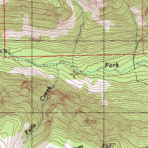 Topographic Map of Silver Falls Creek, MT