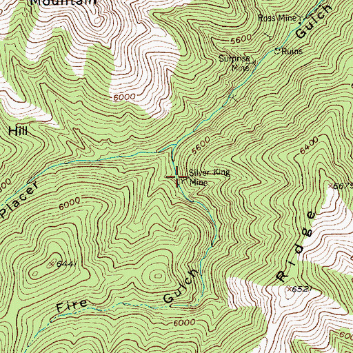 Topographic Map of Silver King Mine, MT