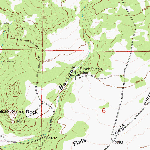 Topographic Map of Silver Queen Mine, MT