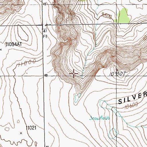 Topographic Map of Silver Run Plateau, MT