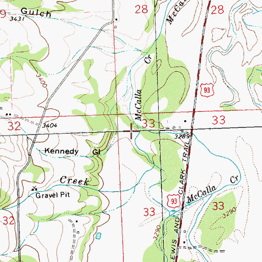 Topographic Map of Silverthorn Creek, MT
