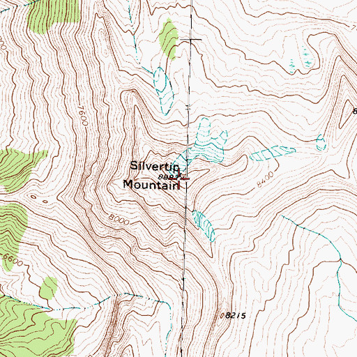 Topographic Map of Silvertip Mountain, MT