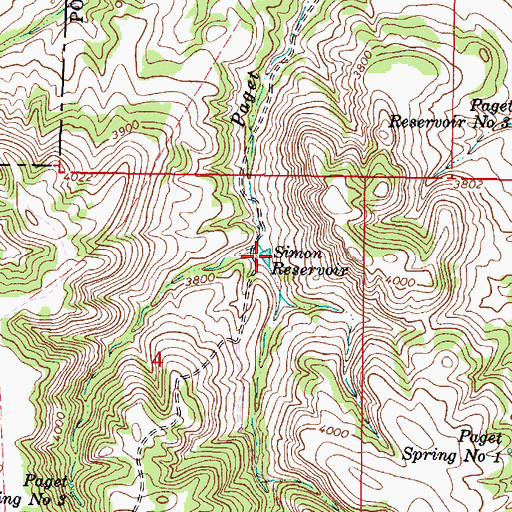 Topographic Map of Simon Reservoir, MT