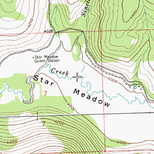 Topographic Map of Sinclair Creek, MT