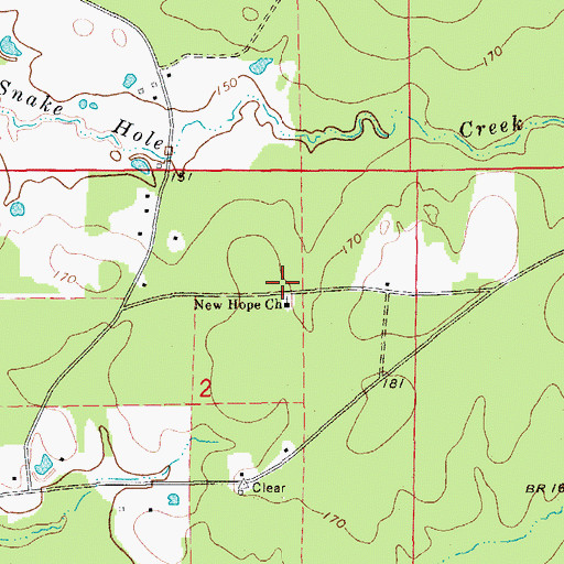 Topographic Map of New Hope School (historical), AR