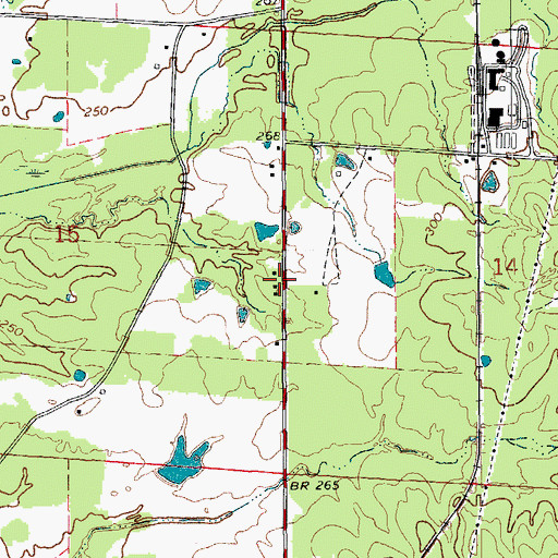 Topographic Map of Oakwoods (historical), AR
