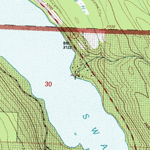 Topographic Map of Sixmile Creek, MT