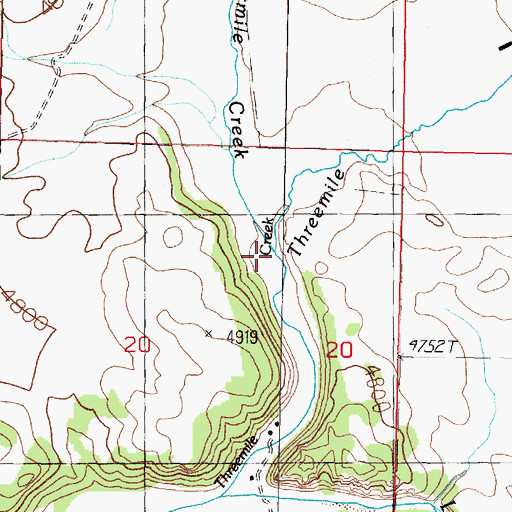 Topographic Map of Sixmile Creek, MT
