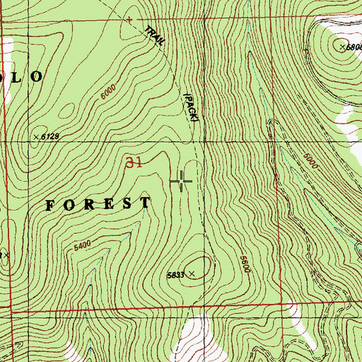 Topographic Map of Sixmile Trail, MT