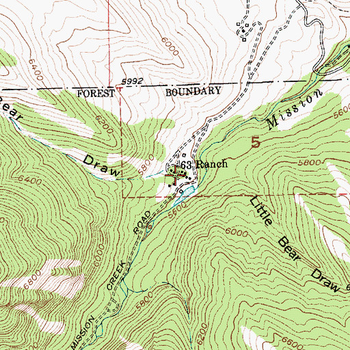 Topographic Map of Sixtythree Ranch, MT
