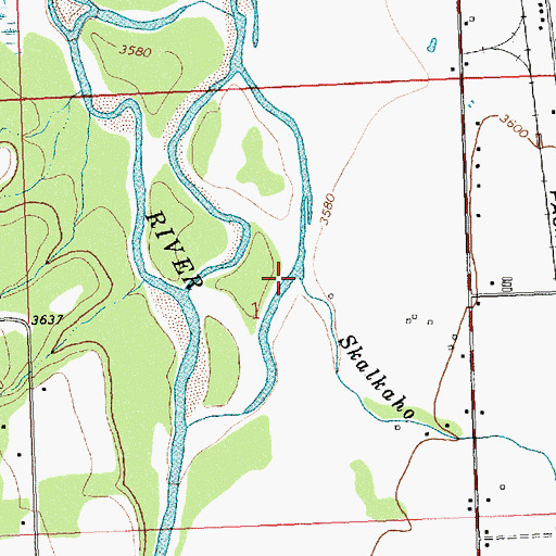 Topographic Map of Skalkaho Creek, MT