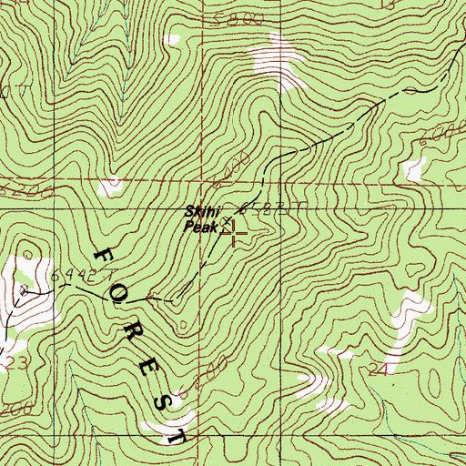 Topographic Map of Skihi Peak, MT