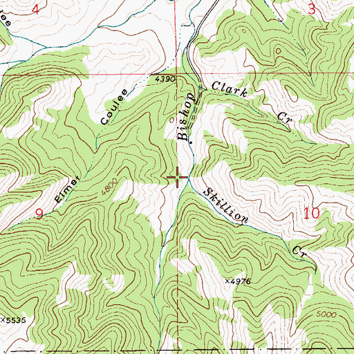 Topographic Map of Skillion Creek, MT