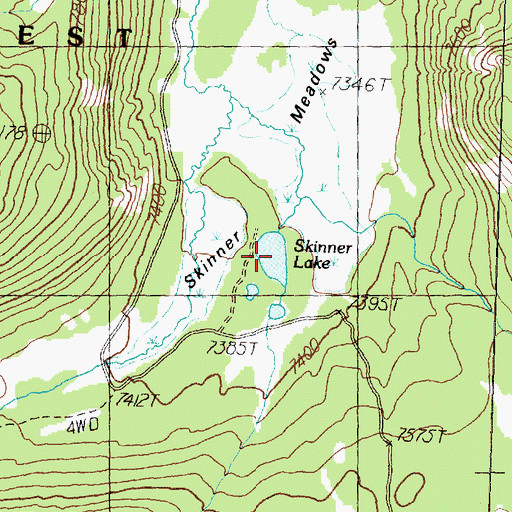 Topographic Map of Skinner Lake, MT