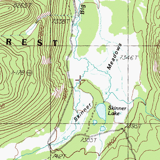Topographic Map of Skinner Meadows, MT
