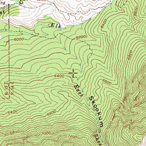 Topographic Map of Skookum Joe Canyon, MT