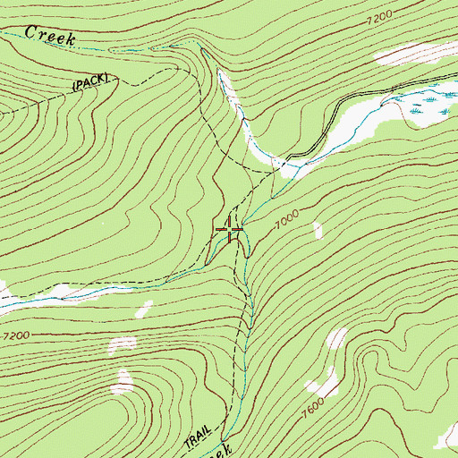 Topographic Map of Skull Creek, MT