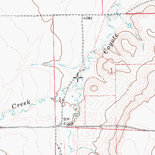 Topographic Map of Skull Creek, MT