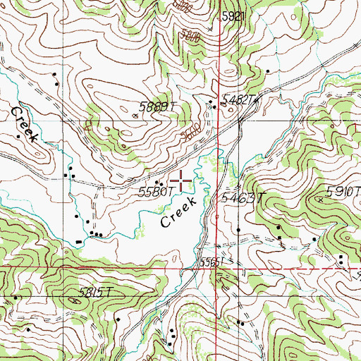 Topographic Map of Skunk Creek, MT