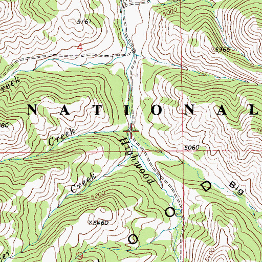 Topographic Map of Skunk Creek, MT