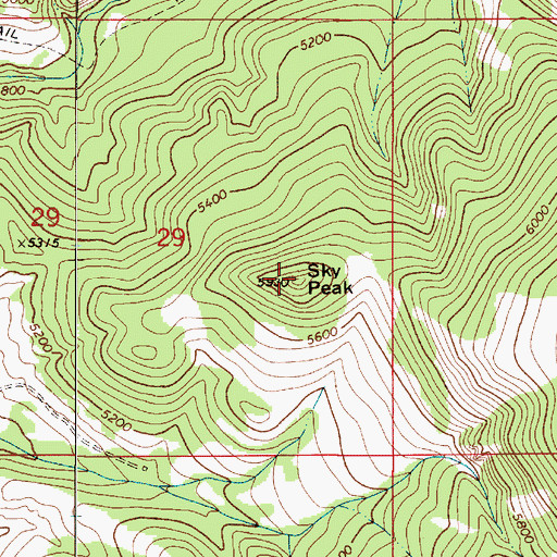 Topographic Map of Sky Peak, MT