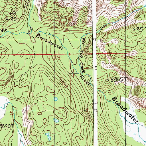 Topographic Map of Sky Top Creek, MT