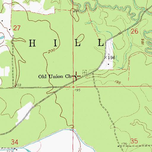 Topographic Map of Old Union School (historical), AR