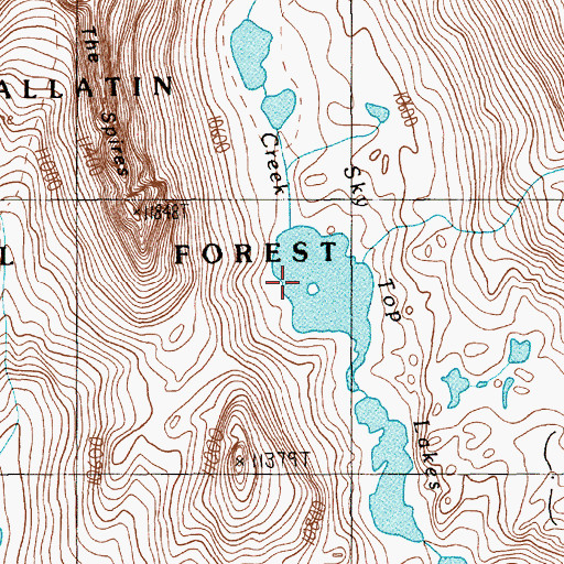 Topographic Map of Sky Top Lakes, MT