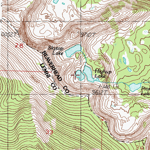 Topographic Map of Skytop Lake, MT