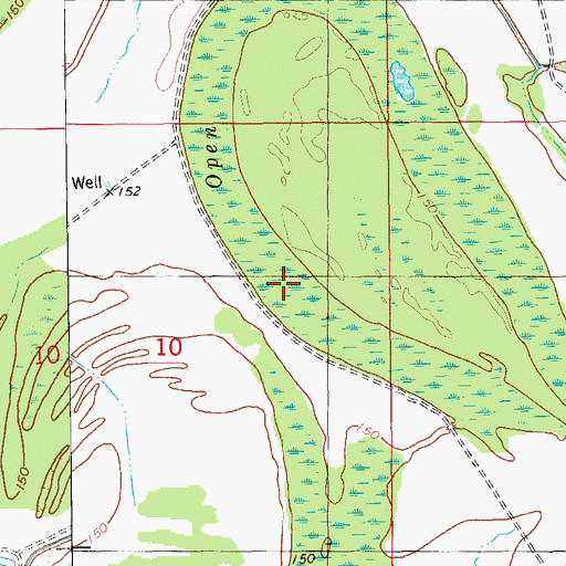 Topographic Map of Open Lake, AR