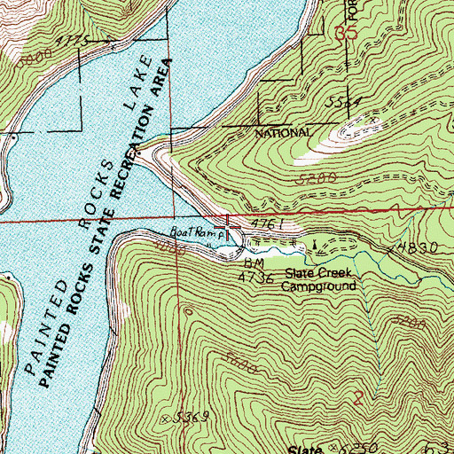 Topographic Map of Slate Creek, MT
