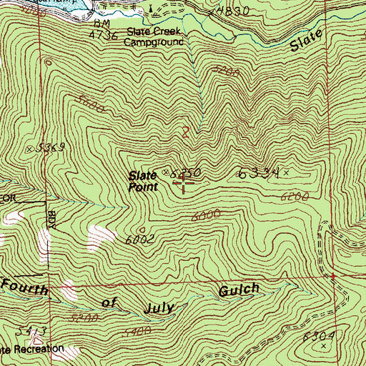 Topographic Map of Slate Point, MT