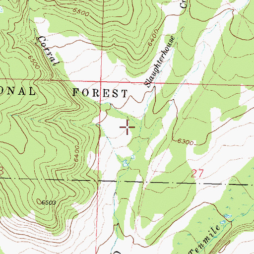 Topographic Map of Slaughterhouse Creek, MT