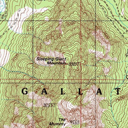 Topographic Map of Sleeping Giant Mountain, MT