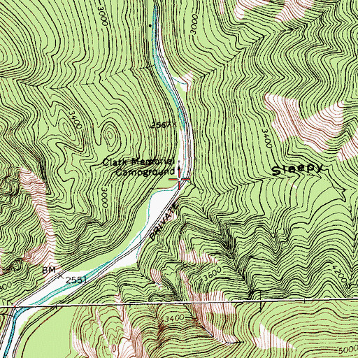 Topographic Map of Sleepy Gulch, MT