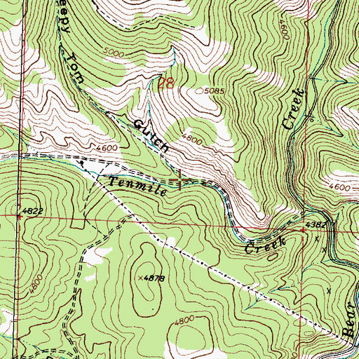 Topographic Map of Sleepy Tom Gulch, MT